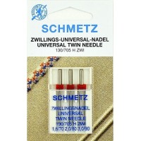 Двойные универсальные иглы Schmetz Universal Twin 130/705 H ZWI № 1,6/70, № 2,0/80, № 3,0/90