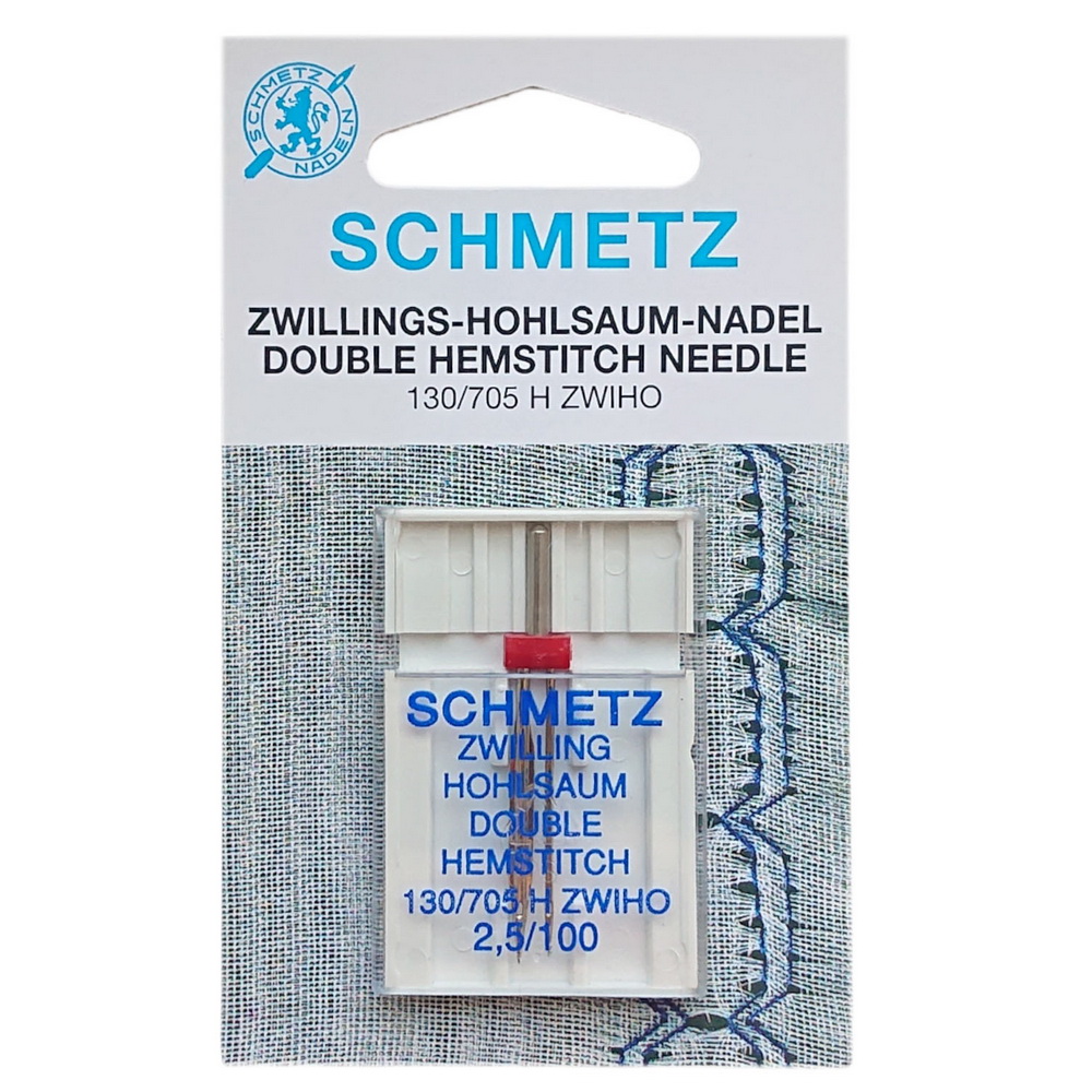 Подвійна голка для мережки Schmetz Double Hohlsaum Hemstitch 130/705 H ZWIHO № 100/2.5
