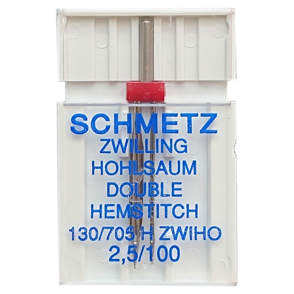 Подвійна голка для мережки Schmetz Double Hohlsaum Hemstitch 130/705 H ZWIHO № 100/2.5