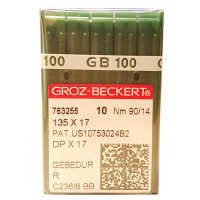 ИГЛА ШВЕЙНАЯ ПРОМЫШЛЕННАЯ GROZ BECKERT DPx17 № 90 GEBEDUR 10 шт для колонковых и прямострочных машин, тяжелые ткани и кожаные изделия