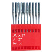 Промислові швейні голки Dotec DCx27, B27 № 100 для оверлоків, 10 шт.