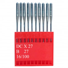Промислові швейні голки Dotec DCx27, B27 № 100 для оверлоків, 10 шт.