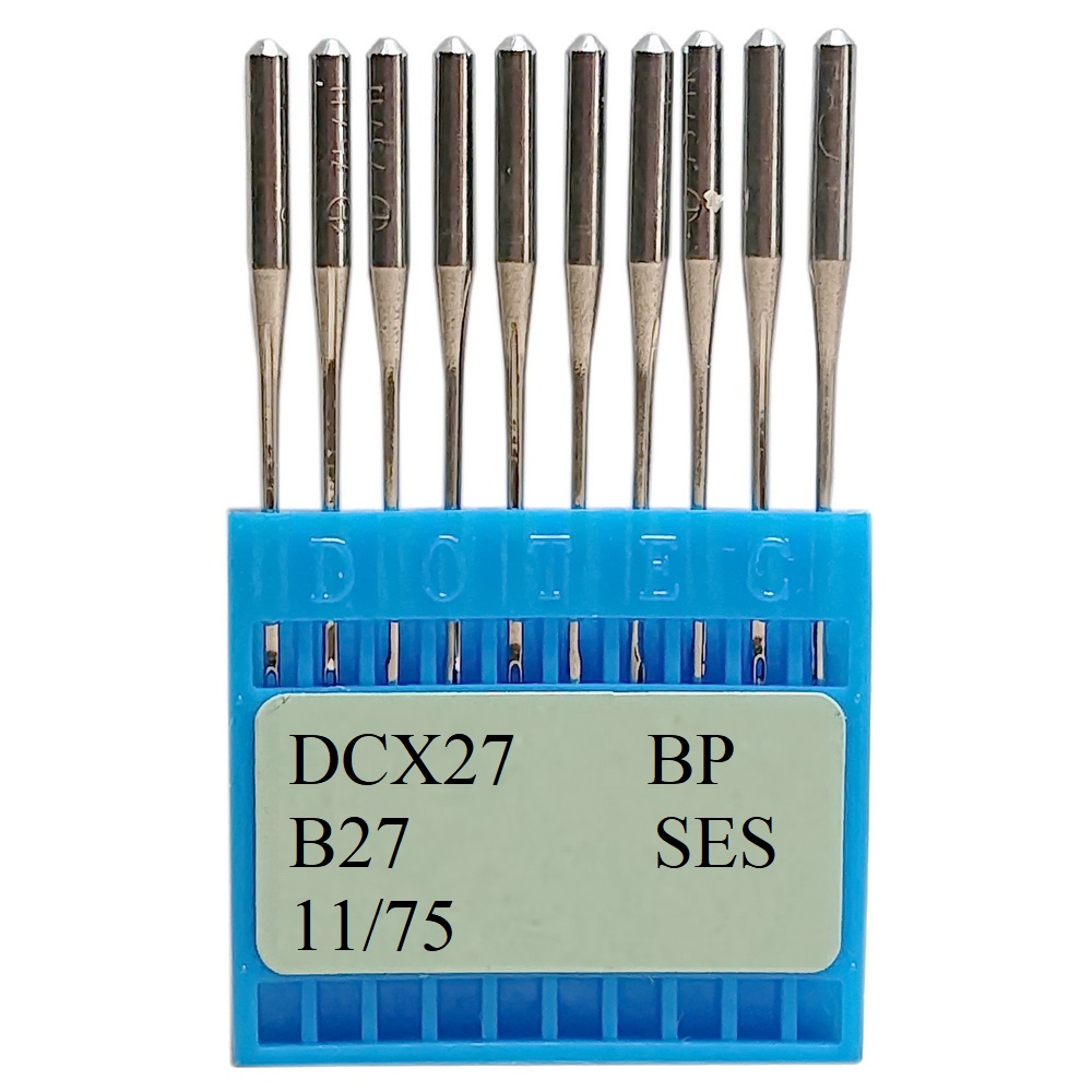 Промышленные швейные иглы Dotec DCx27 BP, B27 SES № 75 для оверлоков, 100 шт.