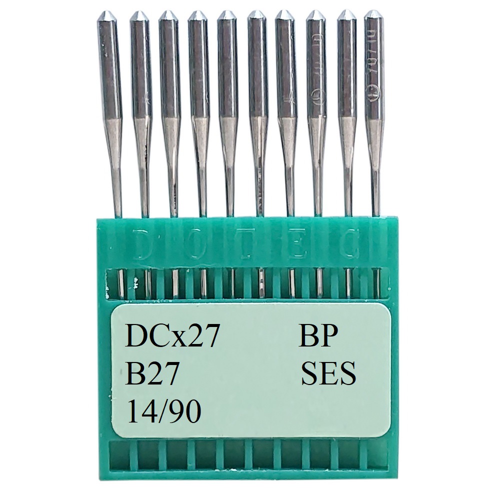 Промышленные швейные иглы Dotec DCx27 BP, B27 SES № 90 для оверлоков, 10 шт.