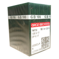 ИГЛА ШВЕЙНАЯ ПРОМЫШЛЕННАЯ GROZ BECKERT DPx17 № 120 GEBEDUR 100 шт для колонковых и прямострочных машин, тяжелые ткани и кожаные изделия