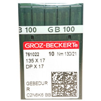 ГОЛКА ШВЕЙНА ПРОМИСЛОВА GROZ BECKERT DPx17 № 130 GEBEDUR 10 шт для колонкових та прямострокових машин, важкі тканини та шкіряні вироби