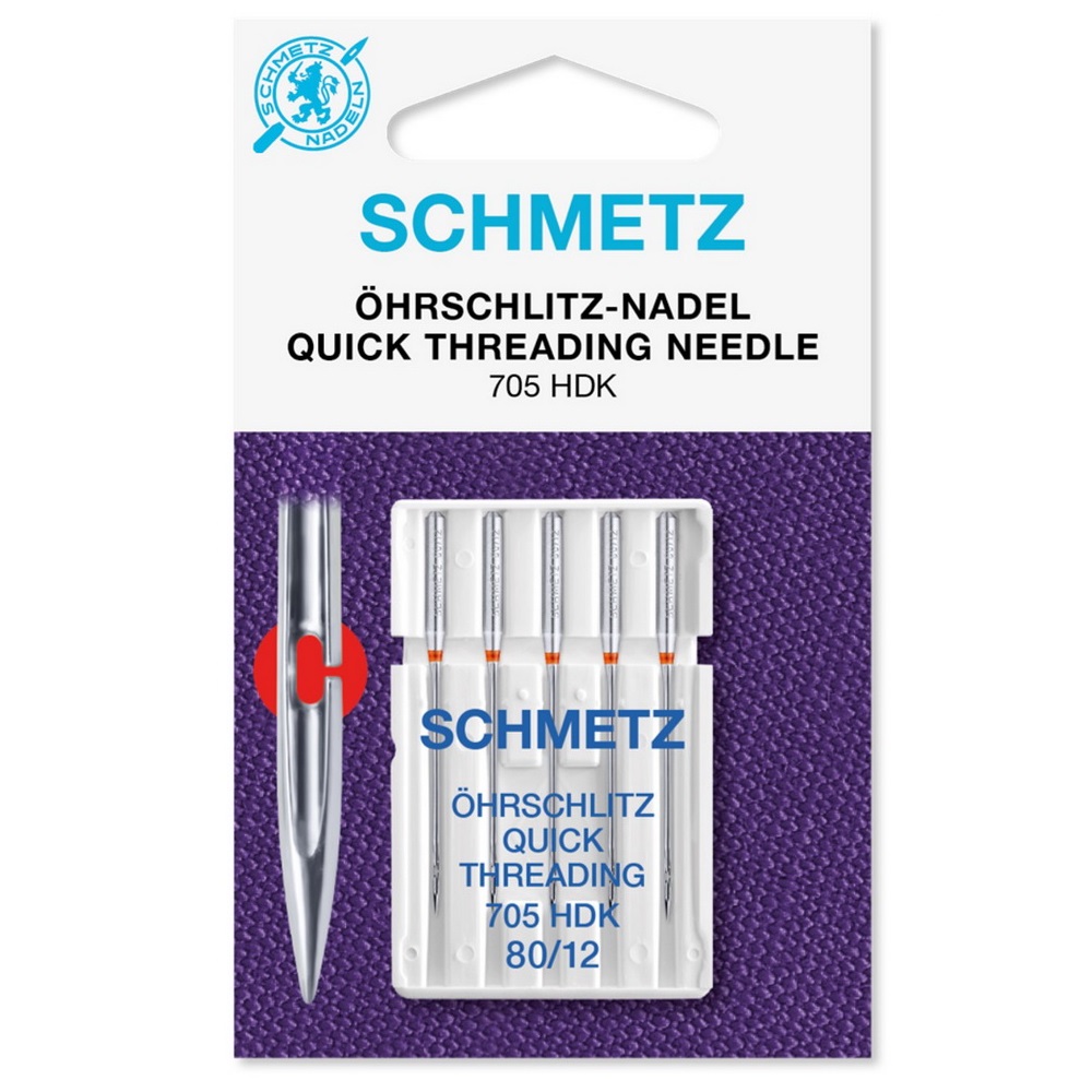 Голки легкодіючі Schmetz Quick Threading 705 HDK № 80, 5 шт