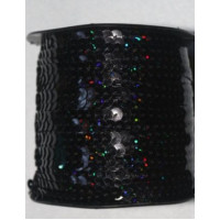 Паєтки на нитці у бобінах голографічні, колір чорний