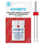 Двойная игла Schmetz Metallic Twin для вышивки металлизированными нитями № 80/2,5