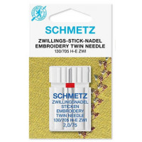 Подвійна вишивальна голка Schmetz Twin Embroidery № 75/2,0 (130/705H-E ZWI)