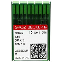Промислові швейні голки Groz-beckert 134, DPx5 R № 110 Gebedur упаковка 10 шт.