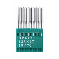 Промислові швейні голки Dotec DPx17 № 10/70 для колонкових і прямострочних машин, важкі тканини та шкіряні вироби