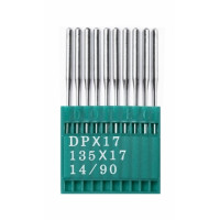 Промышленные швейные иглы Dotec DPx17 № 14/90 для колонковых и прямострочных машин, тяжелые ткани и кожаные изделия