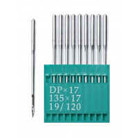 Промислові швейні голки Dotec DPx17 № 19/120 для колонкових і прямострочних машин, важкі тканини та шкіряні вироби