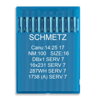 Игла Schmetz DBx1 SERV 7, 16x231 SERV 7, 287 WH SERV 7, 1738 (A) SERV 7 № 100 10 шт.