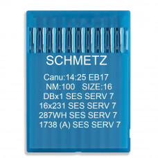 Голка Schmetz DBx1 SES SERV 7, 16x231 SES SERV 7, 287 WH SES SERV 7, 1738 (A) SES SERV 7 № 100 10 шт.