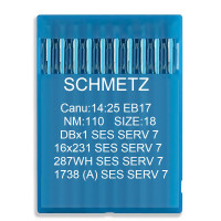 Голка Schmetz DBx1 SES SERV 7, 16x231 SES SERV 7, 287 WH SES SERV 7, 1738 (A) SES SERV 7 № 110 10 шт.