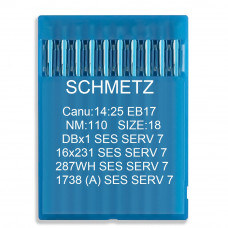 Голка Schmetz DBx1 SES SERV 7, 16x231 SES SERV 7, 287 WH SES SERV 7, 1738 (A) SES SERV 7 № 110 10 шт.
