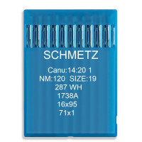 Голки Schmetz DBx1, 1738 (A), 287 WH, 16x95, 71x1 № 120 10 шт.