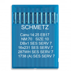 Голка Schmetz DBx1 SES SERV 7, 16x231 SES SERV 7, 287 WH SES SERV 7, 1738 (A) SES SERV 7 № 70 10 шт.