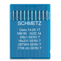 Голки Schmetz DBx1 SERV 7, 16x231 SERV 7, 287 WH SERV 7, 1738 (A) SERV 7 № 90 10 шт.