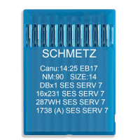 Игла Schmetz DBx1 SES SERV 7, 16x231 SES SERV 7, 287 WH SES SERV 7, 1738(A) SES SERV 7 № 90 10 шт.