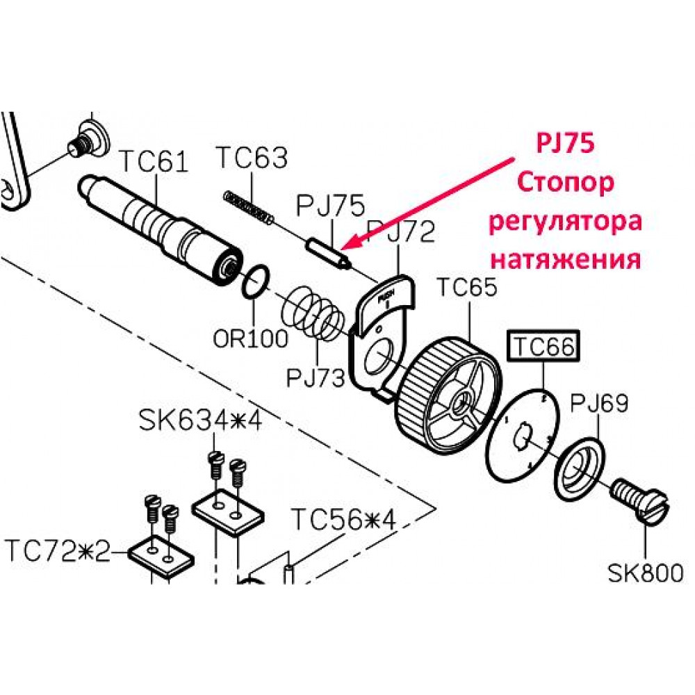 Стопор регулятора натягу PJ75