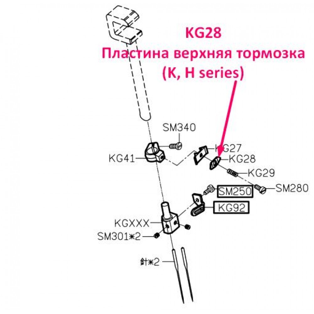 Пластина верхня тормозка KG28