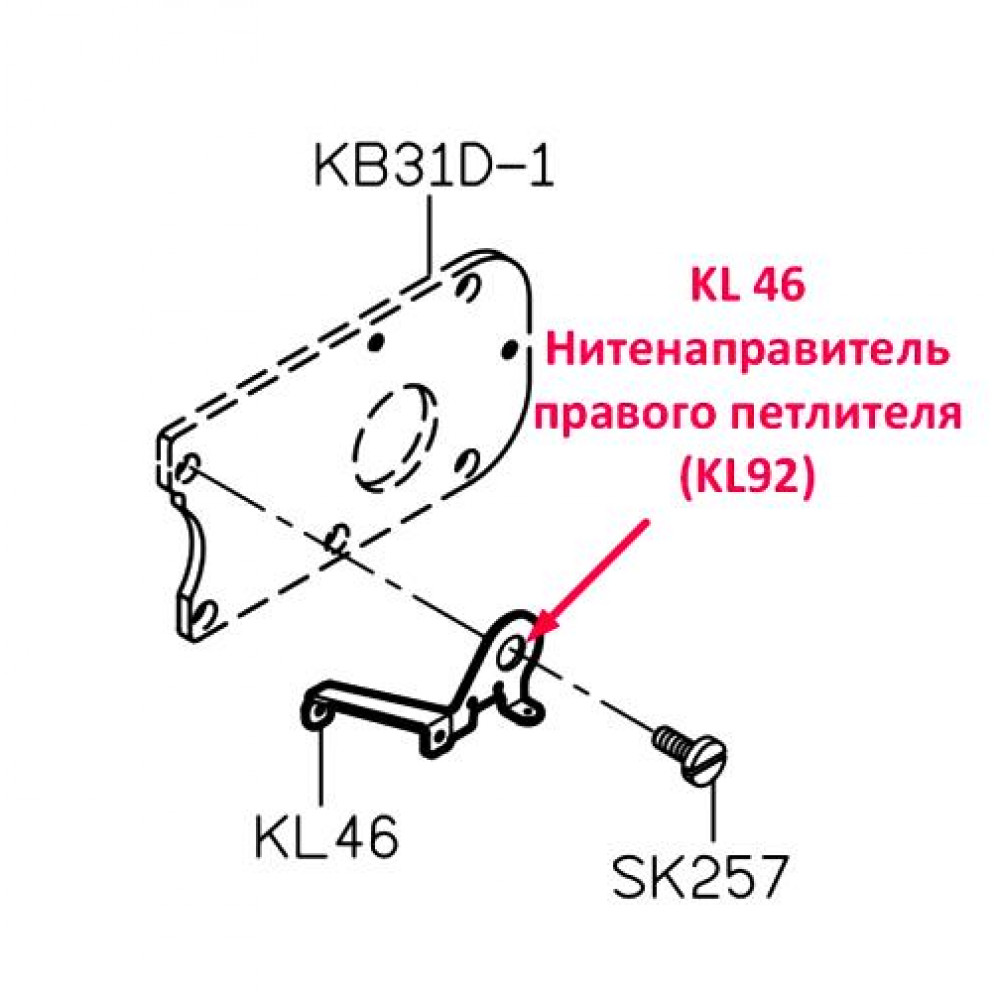 Нитенаправитель правого петлителя KL46
