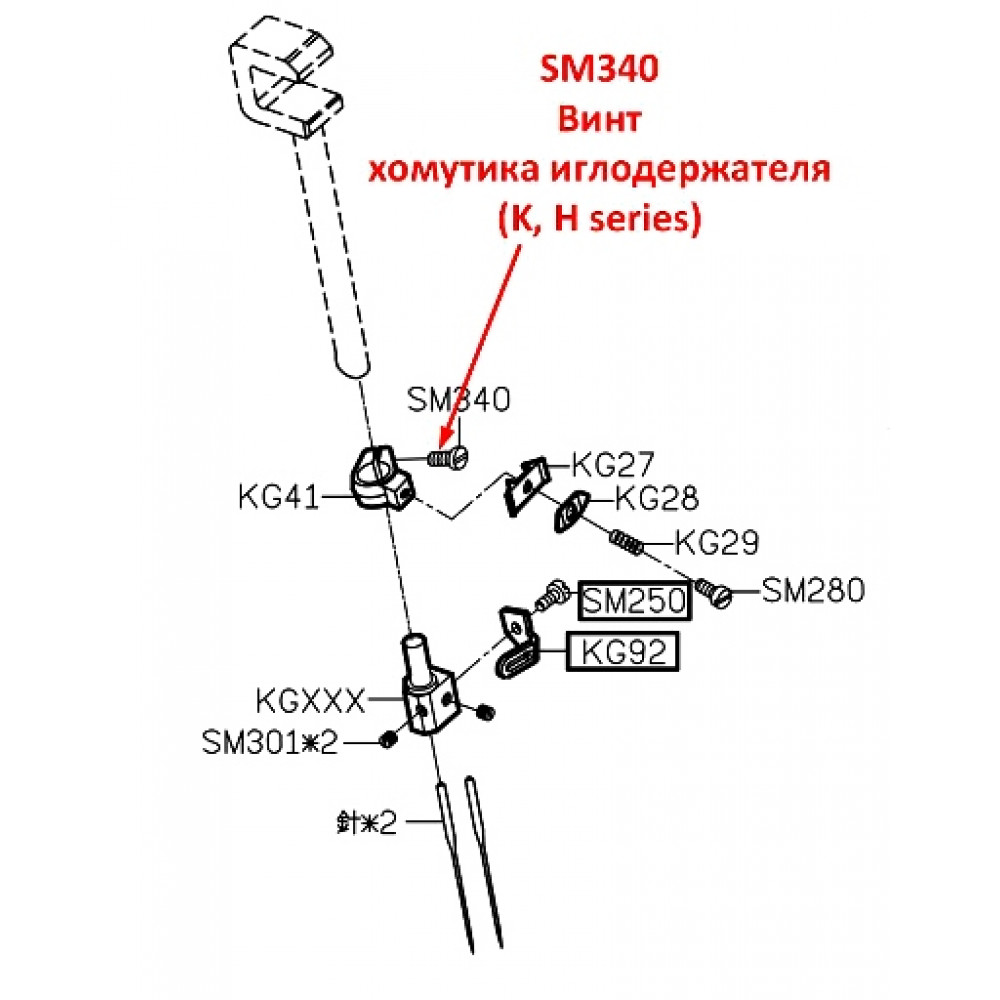 Гвинт хомутика голкотримача SM340 оверлока Siruba