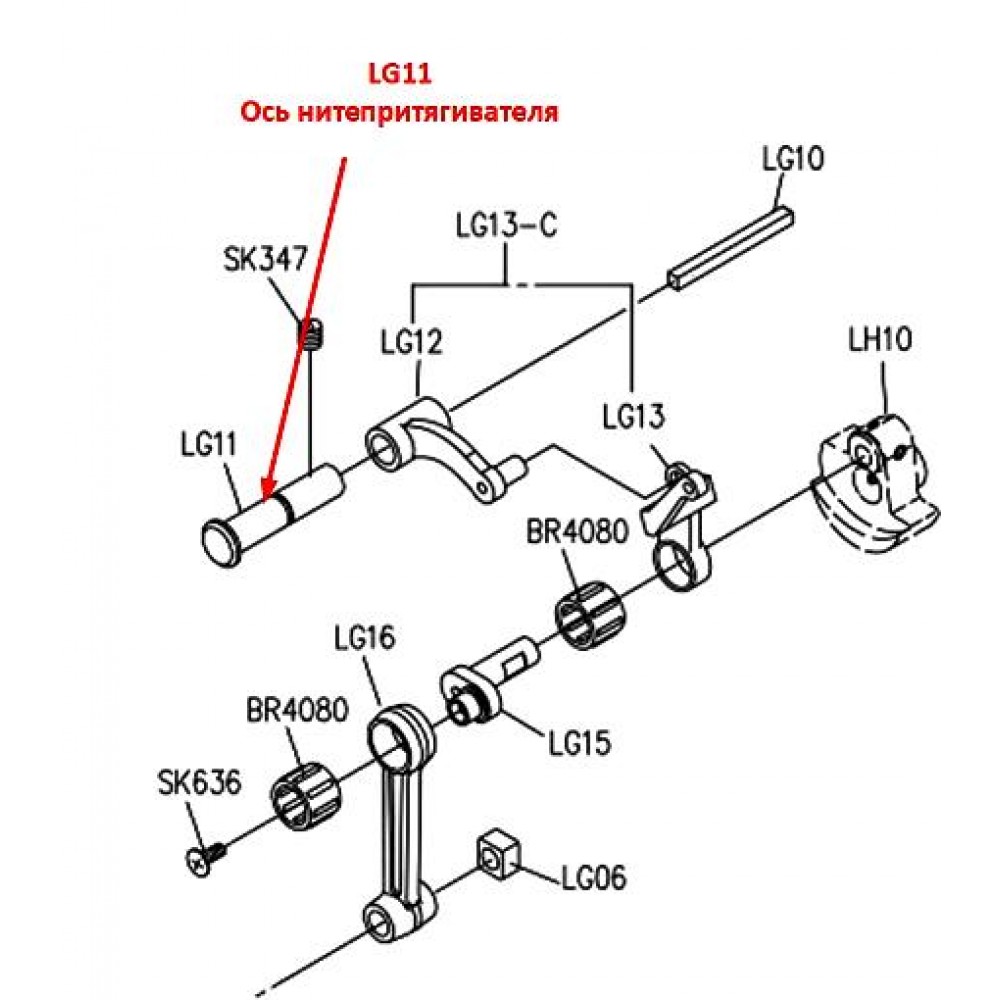 Вісь ниткопритягувача LG11