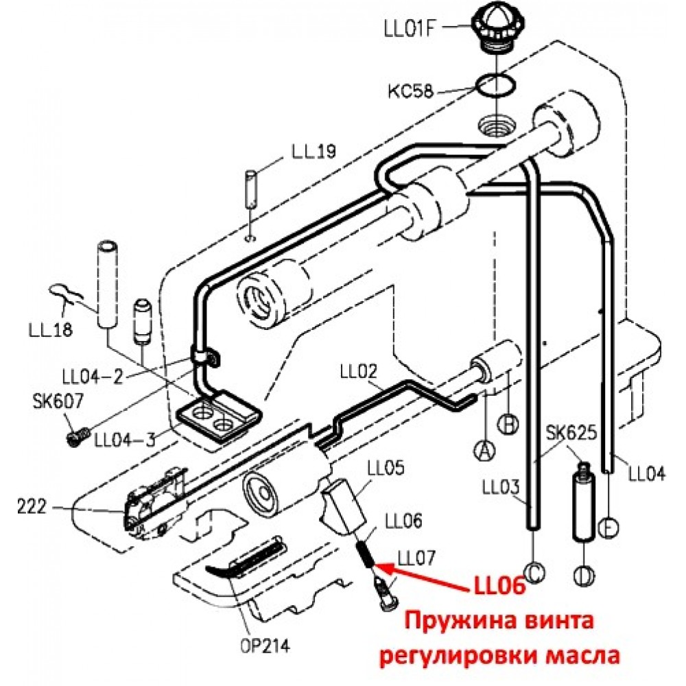 Пружина гвинта регулювання масла LL06
