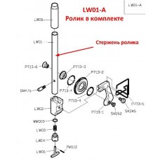 Стрижень ролика LW01-A (ролик в комплекті)