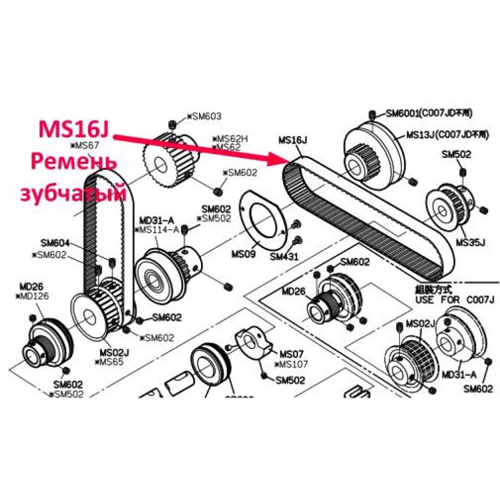 Ремінь зубчастий MS16J