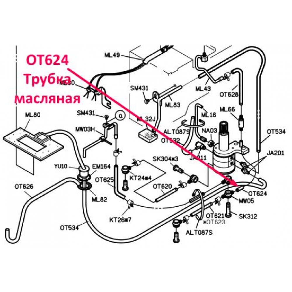 Трубка масляна OT624