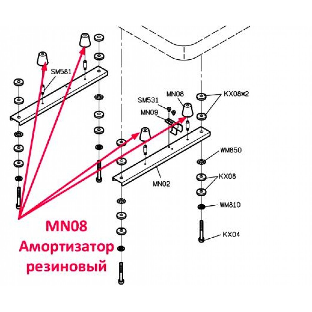 Амортизатор гумовий MN08