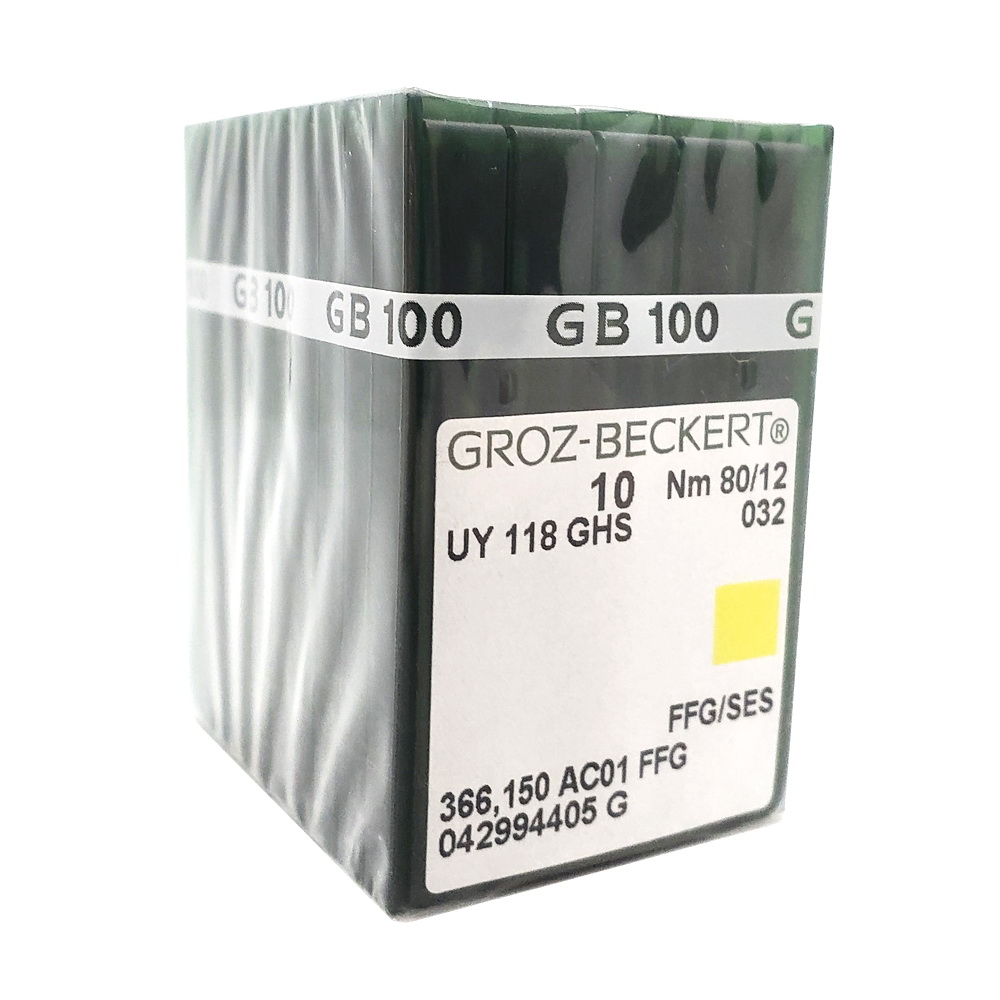 Иглы UY118GHS FFG/SES № 80 Groz-Beckert для распошивальных машин, трикотажные ткани 10 шт.