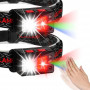 Ліхтар налобний WD159 c CREE L2+COB+RGB діодами акумуляторний з сенсором, на магніті