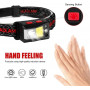 Ліхтар налобний WD159 c CREE L2+COB+RGB діодами акумуляторний з сенсором, на магніті
