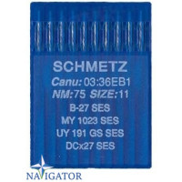 голка для оверлока трикотаж Schmetz DCx27, B27 № 75 SES