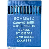 голка Schmetz B-27, MY 1023, UY 191 GS, DCx27 №70 SES 10 шт трикотаж