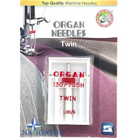 ИГЛА ДВОЙНАЯ УНИВЕРСАЛЬНАЯ ORGAN TWIN № 100/6 (1шт)