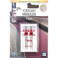 ИГЛА ДВОЙНАЯ УНИВЕРСАЛЬНАЯ ORGAN TWIN № 80/2.5 (2 шт)