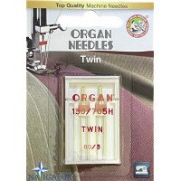 ИГЛА ДВОЙНАЯ УНИВЕРСАЛЬНАЯ ORGAN TWIN № 80/3 (2 шт)