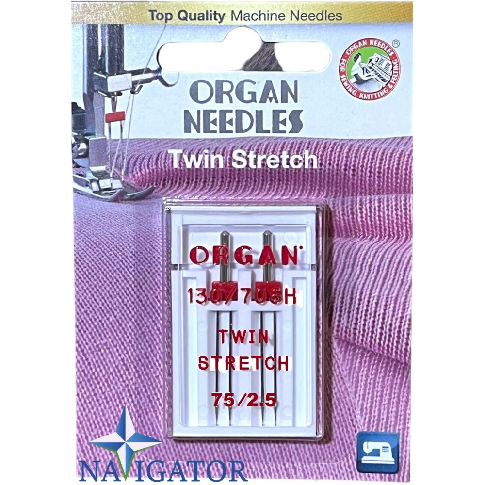 ИГЛА ДВОЙНАЯ ORGAN TWIN STRETCH № 75/2.5 (2шт)