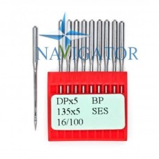 Промислові швейні голки Dotec DPx5, BP, 135x5 SES, 16/100 для прямострочних машин, легкі і середні тканини 